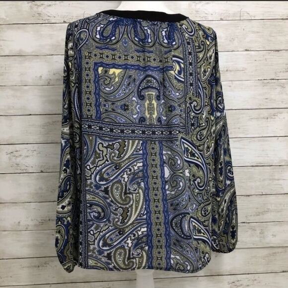 Quintessential Long-Sleeve Paisley Blouse | Women's Size Large - Picture 2 of 5